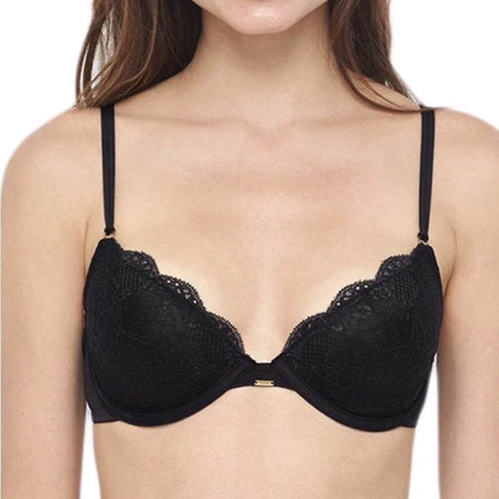 BeMe Black Lace Demi Bra Size 32B - Picture 1 of 4